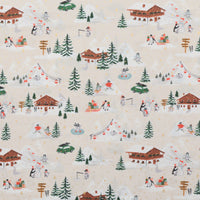 Rifle Paper Co. - Cotton - Holiday Classics IV - Penguin Village - Cream & Gold