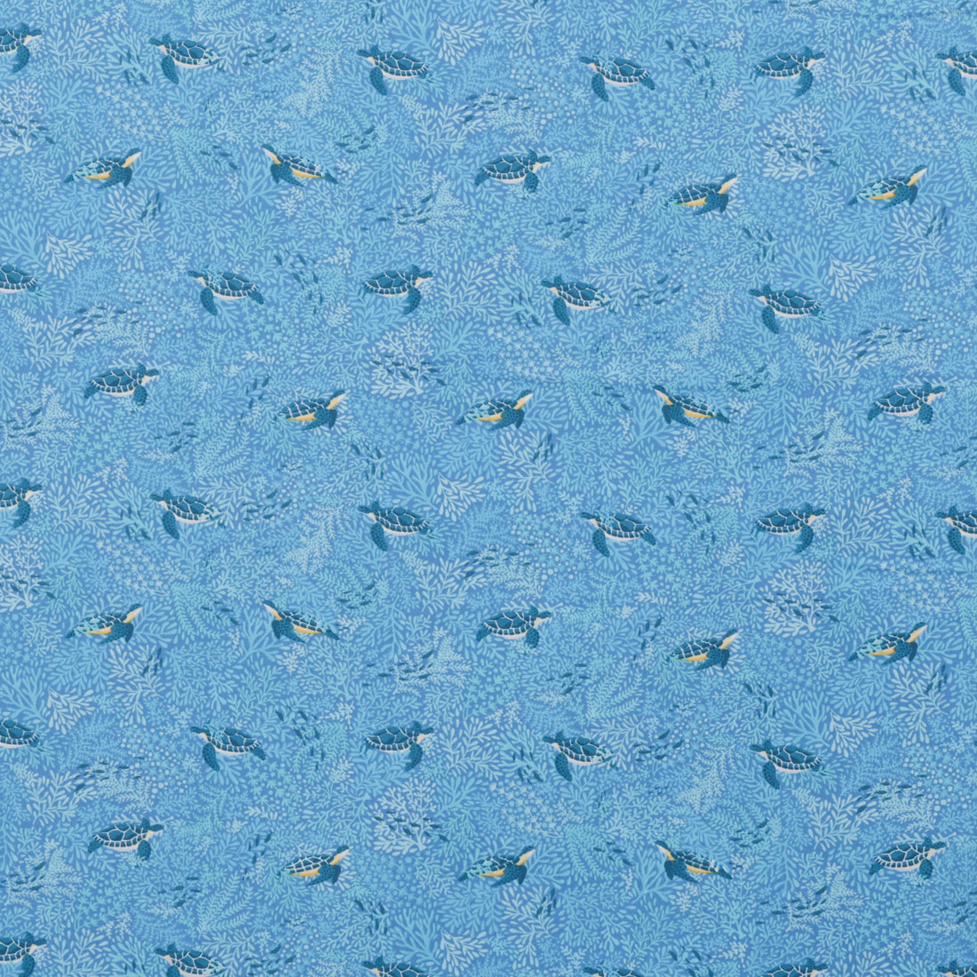 Makower UK - Cotton - Deep Blue Sea - Turtles - Blue