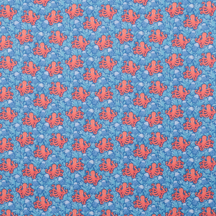 Makower UK - Cotton - Deep Blue Sea - Octopus - Dark Blue