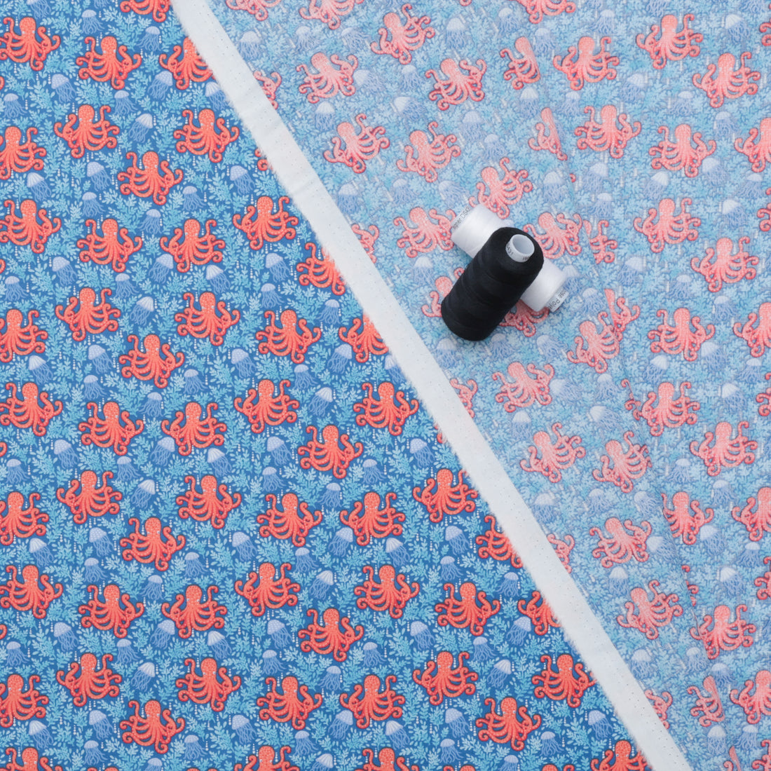 Makower UK - Cotton - Deep Blue Sea - Octopus - Dark Blue