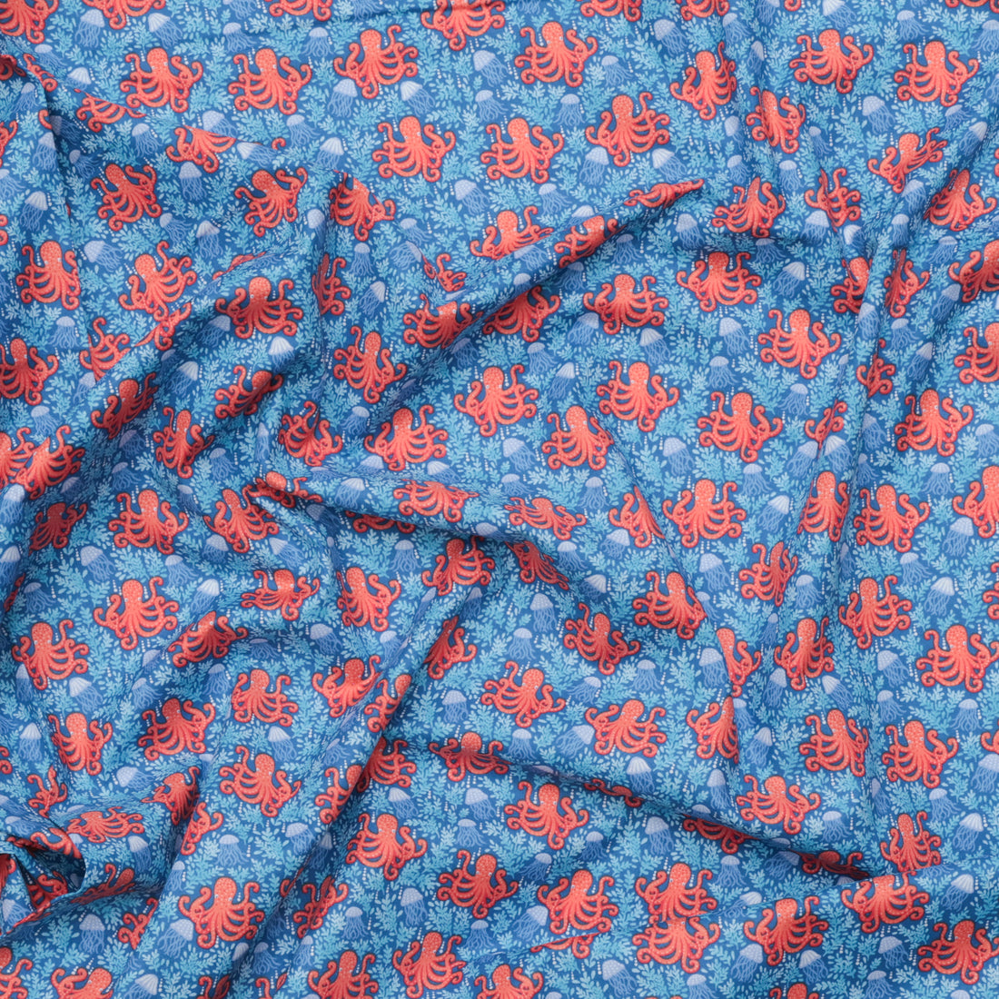 Makower UK - Cotton - Deep Blue Sea - Octopus - Dark Blue