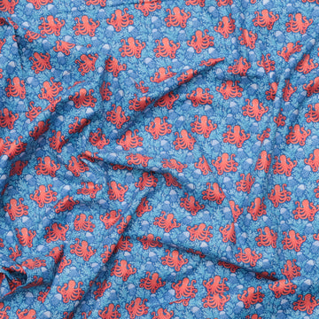 Makower UK - Cotton - Deep Blue Sea - Octopus - Dark Blue