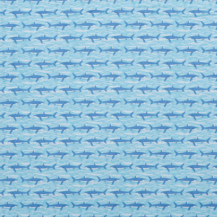 Makower UK - Cotton - Deep Blue Sea - Sea Sharks - Light Blue