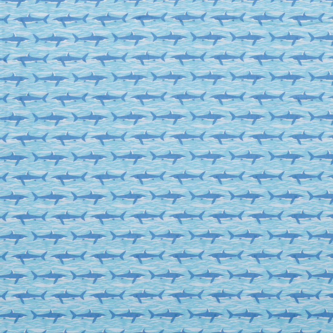Makower UK - Cotton - Deep Blue Sea - Sea Sharks - Light Blue