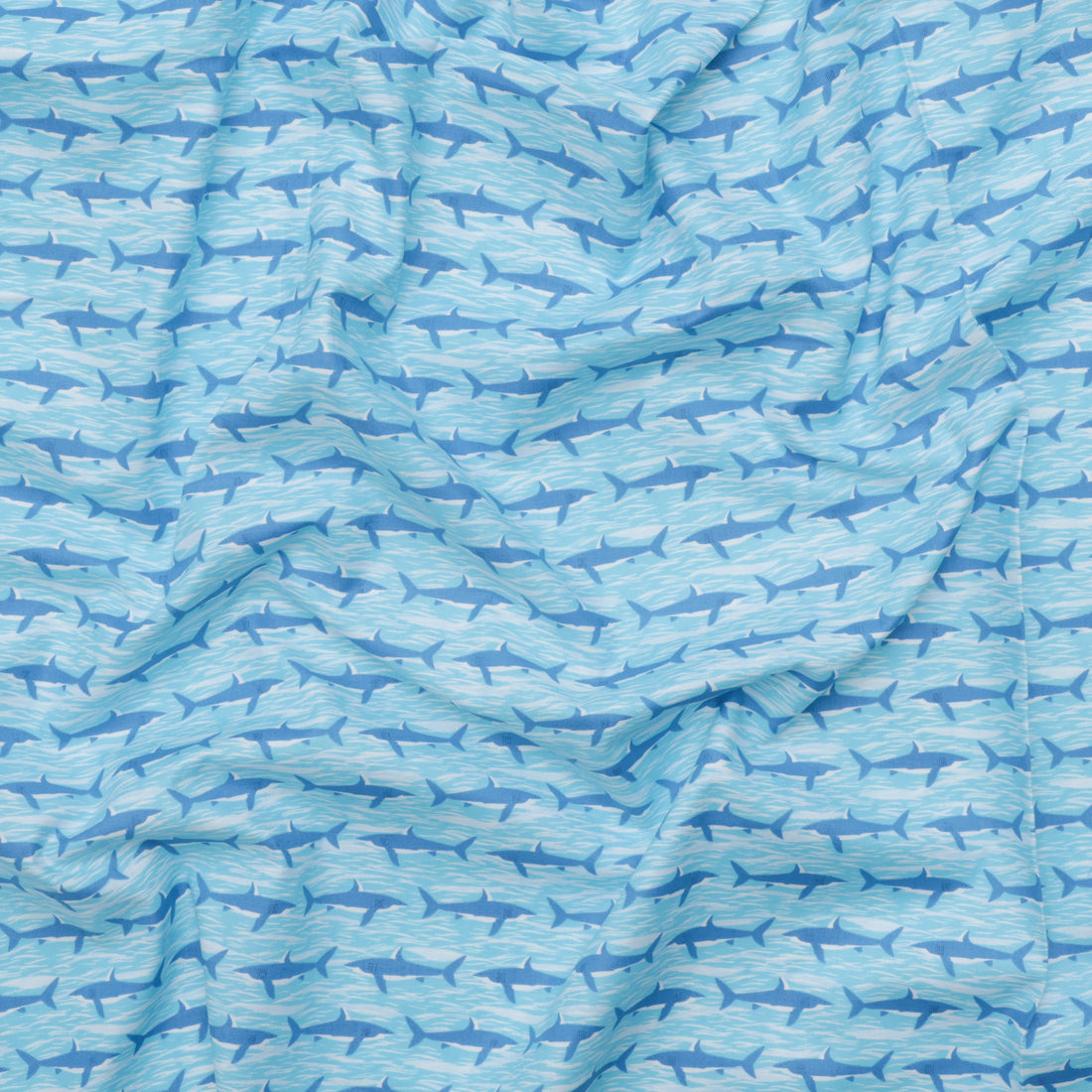 Makower UK - Cotton - Deep Blue Sea - Sea Sharks - Light Blue
