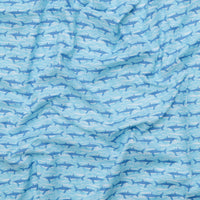 Makower UK - Cotton - Deep Blue Sea - Sea Sharks - Light Blue