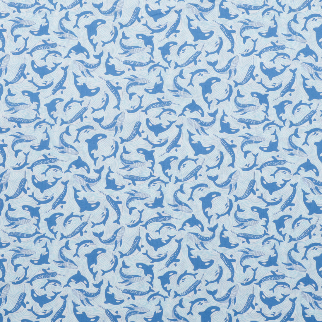 Makower UK - Cotton - Deep Blue Sea - Sea Fins & Tails - White