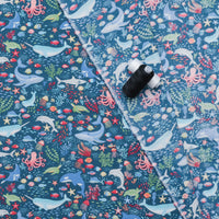 Makower UK - Cotton - Deep Blue Sea - Sea Creatures - Dark Blue