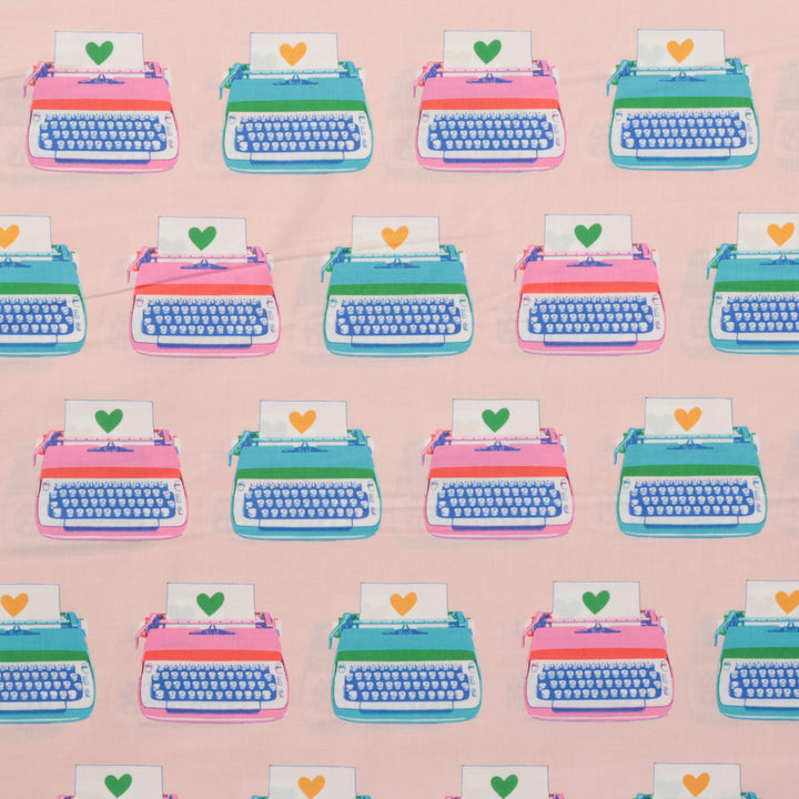Ruby Star - Cotton - Best Day Ever - Typewriters - Vintage Pink