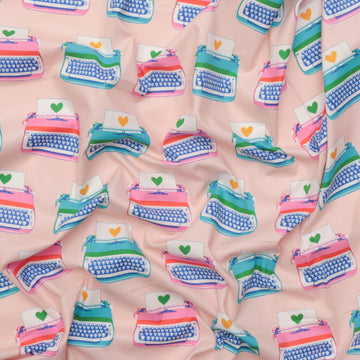Ruby Star - Cotton - Best Day Ever - Typewriters - Vintage Pink
