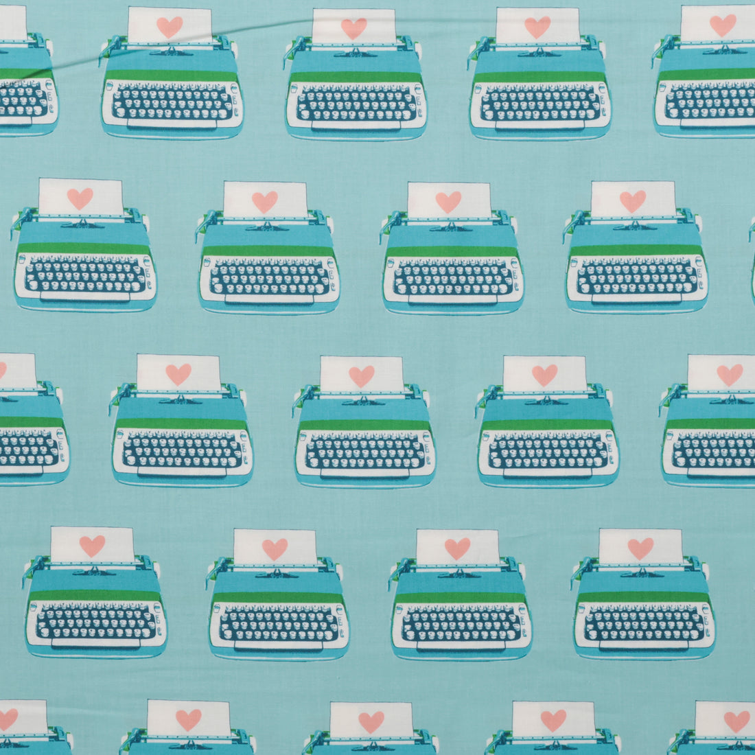 Ruby Star - Cotton - Best Day Ever - Typewriters - Turquoise
