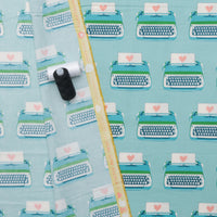 Ruby Star - Cotton - Best Day Ever - Typewriters - Turquoise