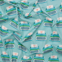 Ruby Star - Cotton - Best Day Ever - Typewriters - Turquoise