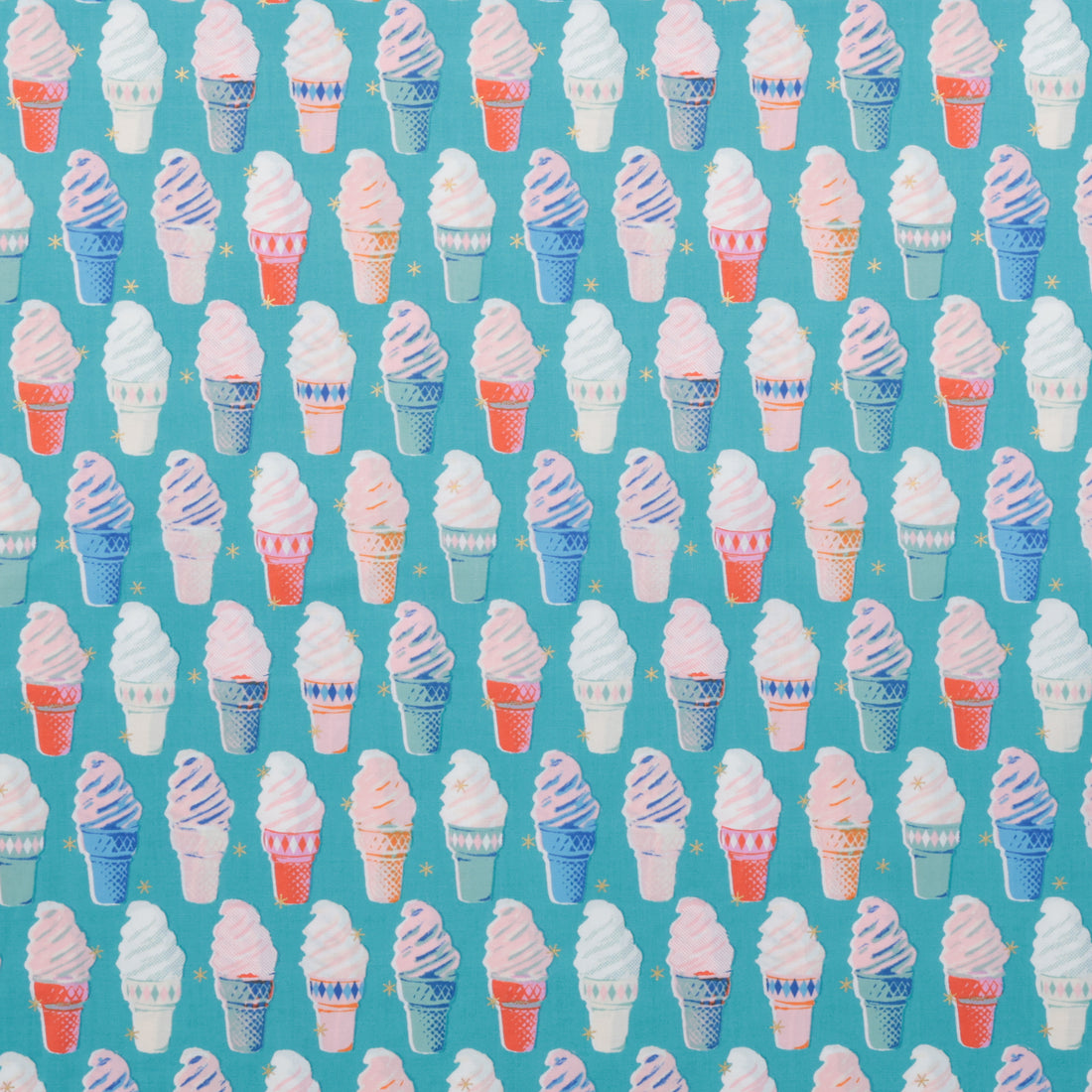 Ruby Star - Cotton - Best Day Ever - Ice Cream - Dark Turquoise