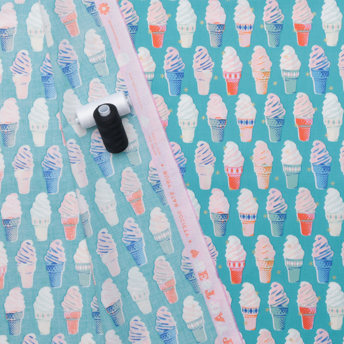 Ruby Star - Cotton - Best Day Ever - Ice Cream - Dark Turquoise