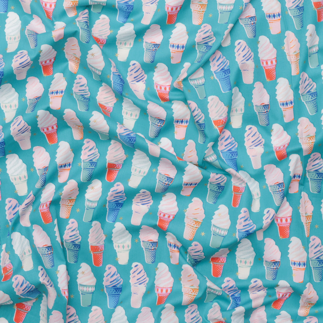 Ruby Star - Cotton - Best Day Ever - Ice Cream - Dark Turquoise