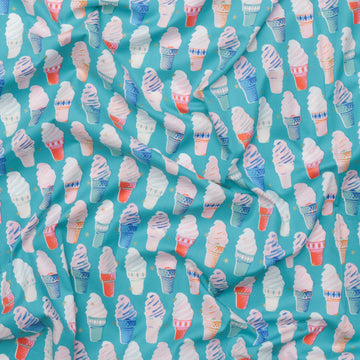 Ruby Star - Cotton - Best Day Ever - Ice Cream - Dark Turquoise