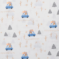 Cotton - Double Gauze - Print - Bear In The Woods