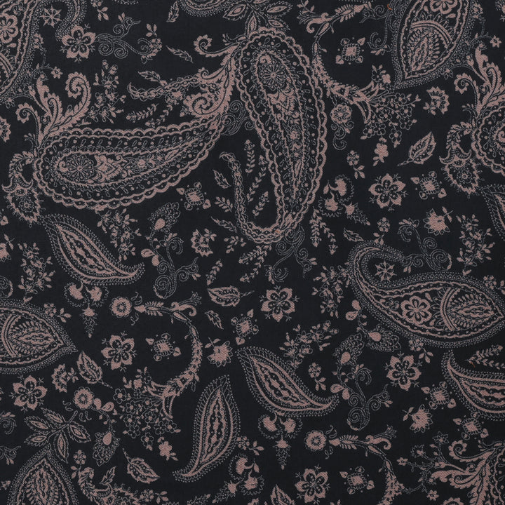 Cotton - Inkline Denim - Paisley - Black Beige
