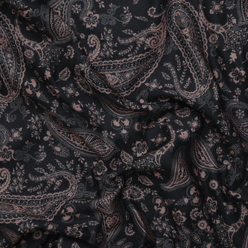 Cotton - Inkline Denim - Paisley - Black Beige
