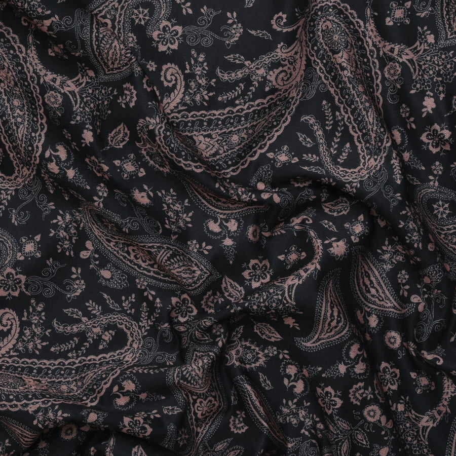 Cotton - Inkline Denim - Paisley - Black Beige