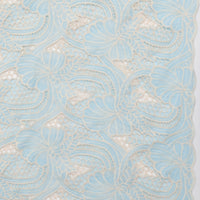 Cotton Blend - Zahara Embroidery - Natural Blue