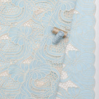 Cotton Blend - Zahara Embroidery - Natural Blue