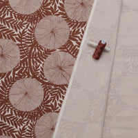 Figo - Cotton Linen - Rhythm & Leaves - Large Floral - Ochre