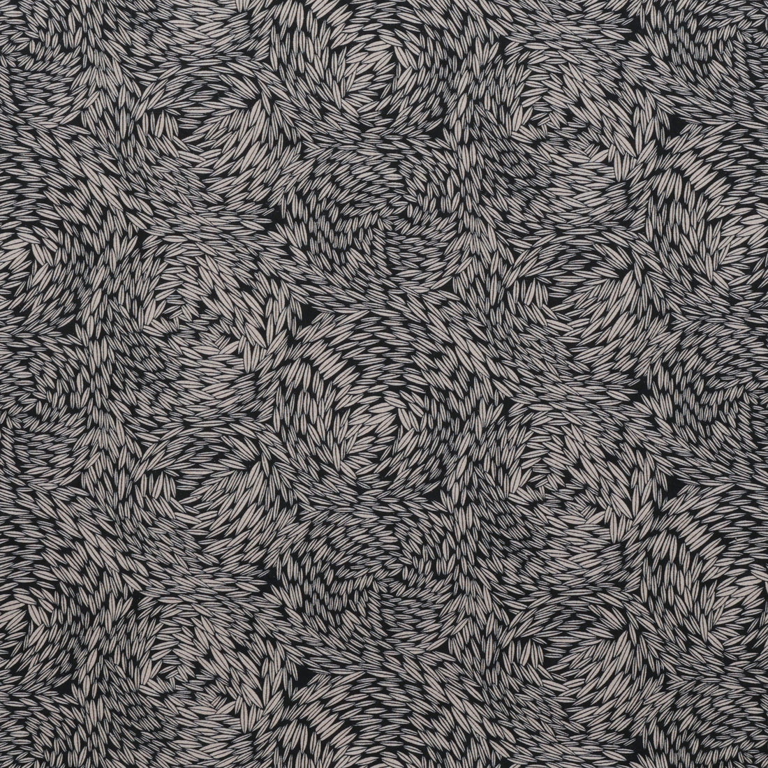 Figo - Cotton Linen - Rhythm & Leaves - Wheat - Black