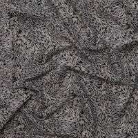 Figo - Cotton Linen - Rhythm & Leaves - Wheat - Black
