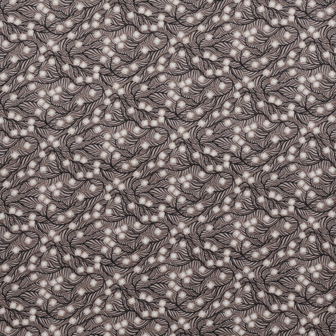 Figo - Cotton Linen - Rhythm & Leaves - Trellis - Black