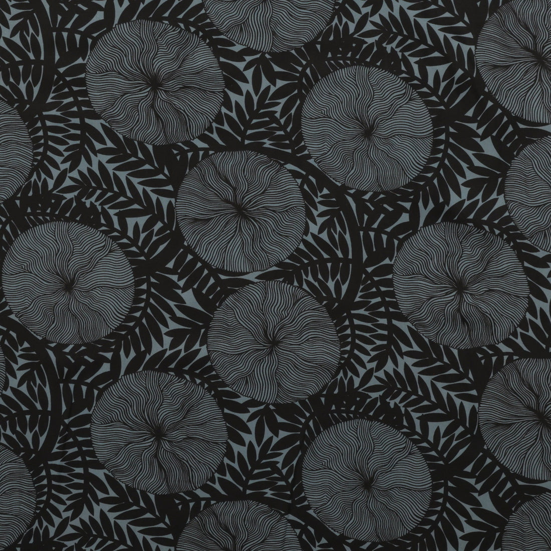 Figo - Rayon - Rhythm & Leaves - Large Floral - Black