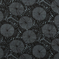 Figo - Rayon - Rhythm & Leaves - Large Floral - Black