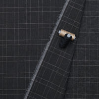 Linen Blend - Utopia - Plaid - Black