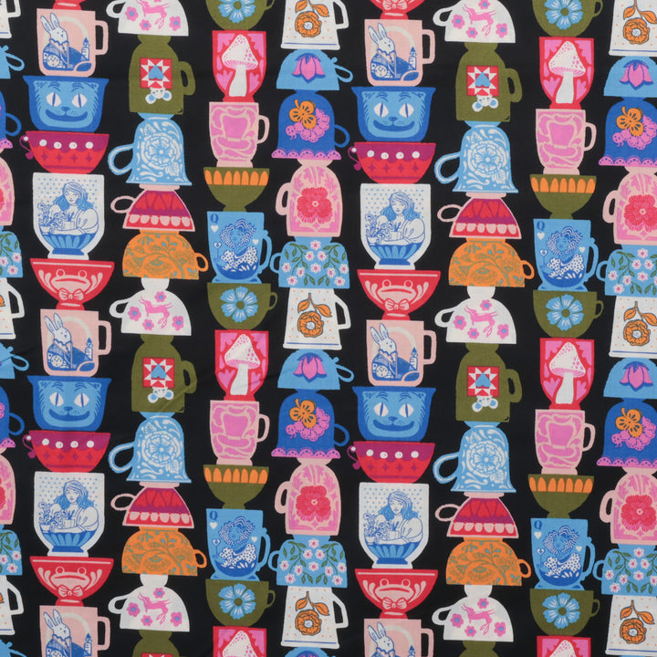 Ruby Star - Cotton - Hello Alice - Tea Party - Black