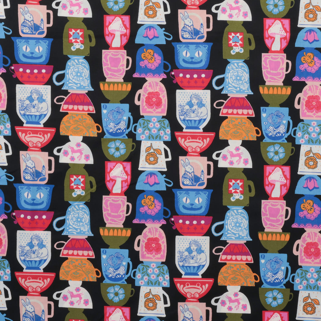 Ruby Star - Cotton - Hello Alice - Tea Party - Black