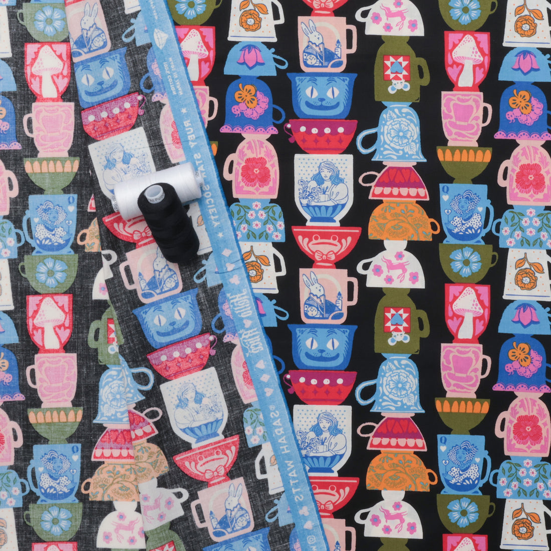 Ruby Star - Cotton - Hello Alice - Tea Party - Black
