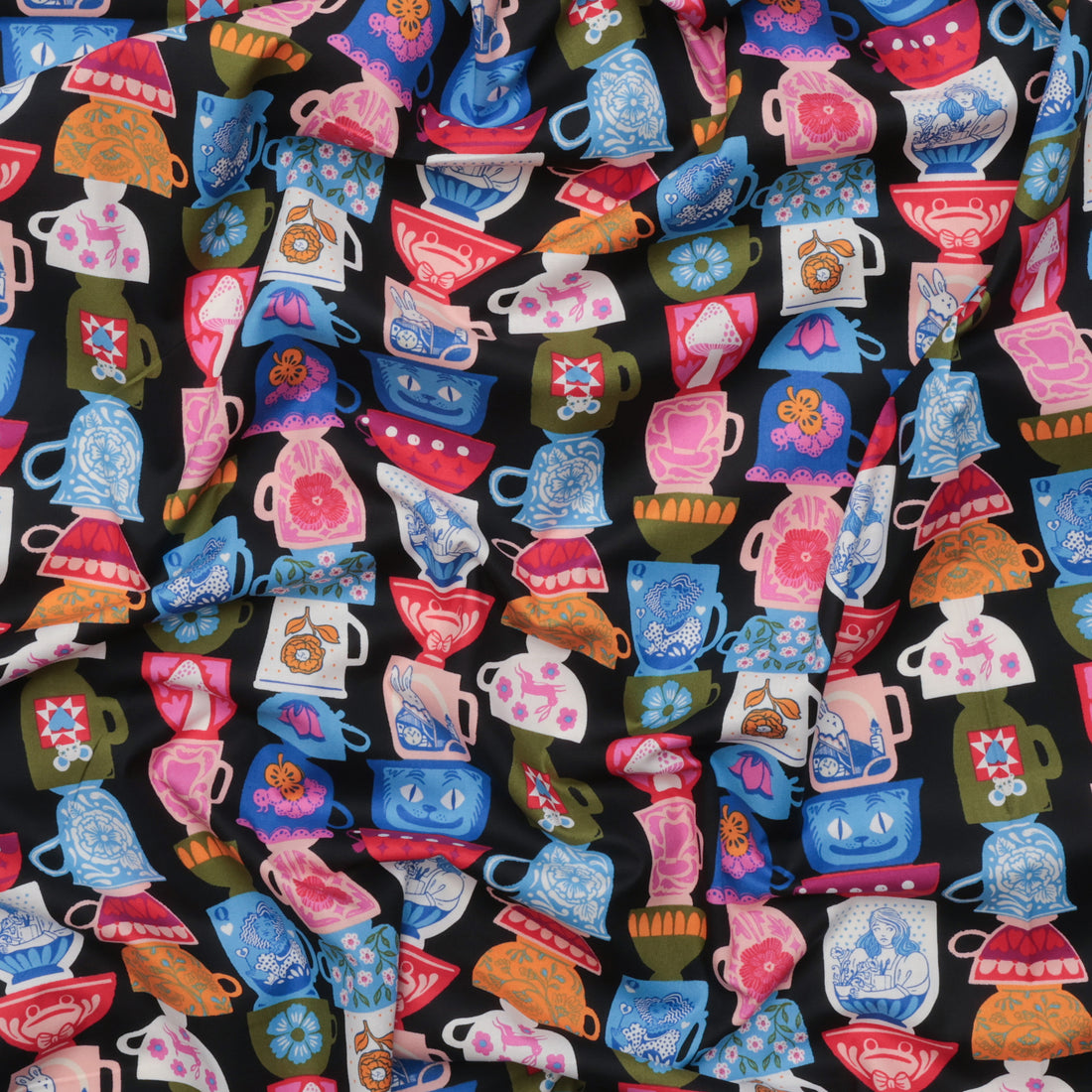 Ruby Star - Cotton - Hello Alice - Tea Party - Black