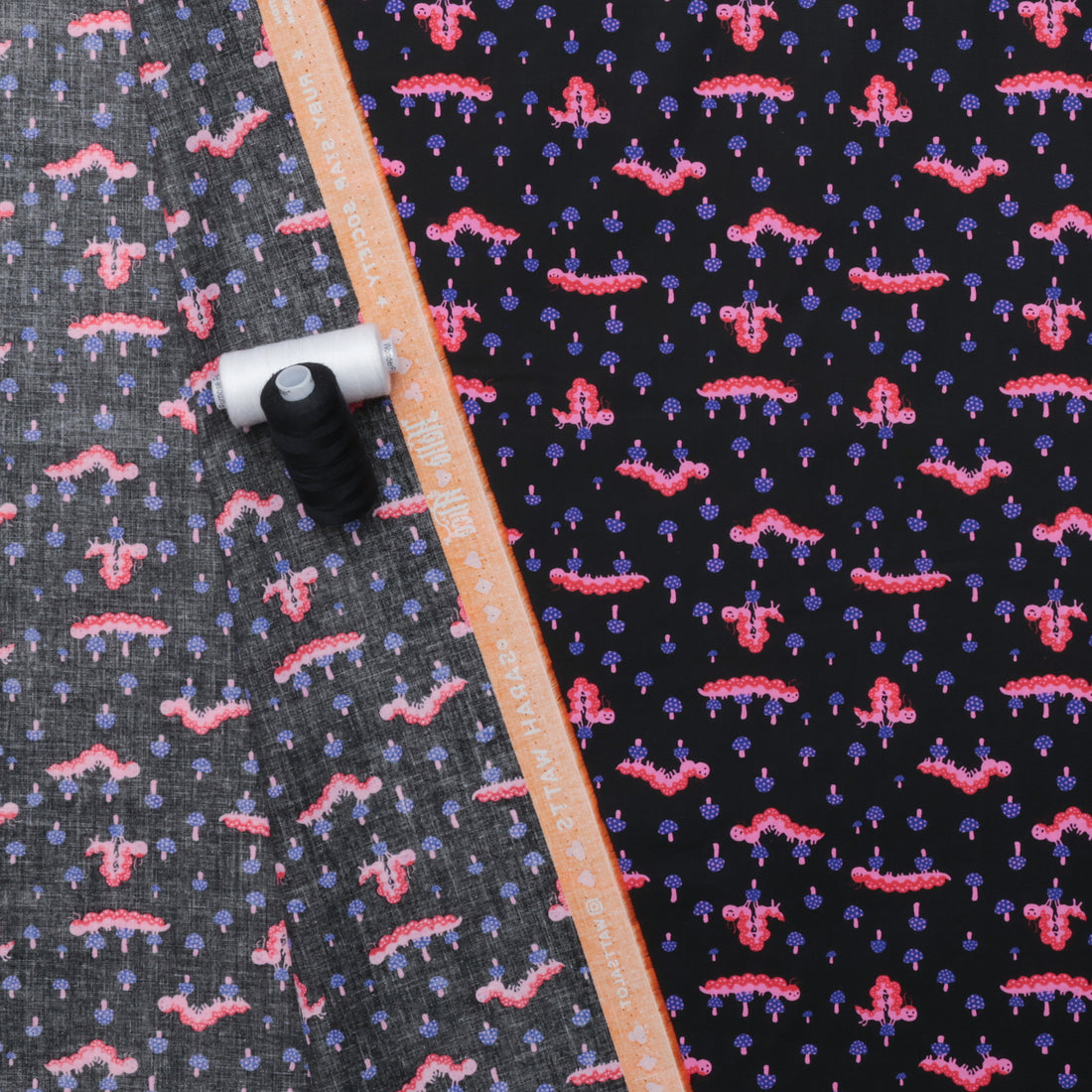 Ruby Star - Cotton - Hello Alice - Caterpillar - Black