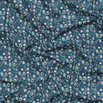 RJR Fabrics - Cotton -  Snow Day Fun - Warm Mugs - Navy