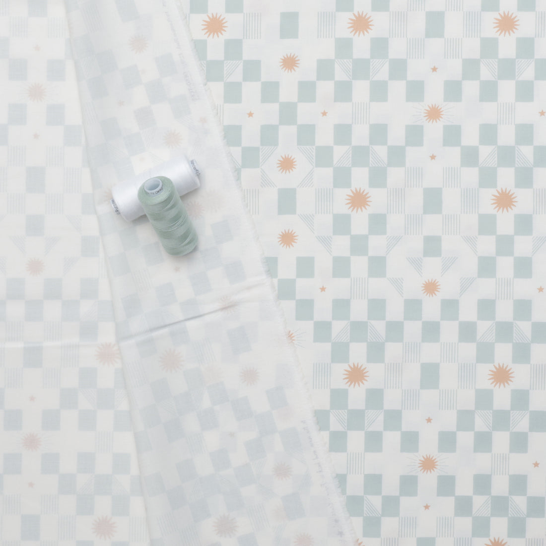 Moda - Cotton - To The Moon And Back - Stars and Blocks - Grass