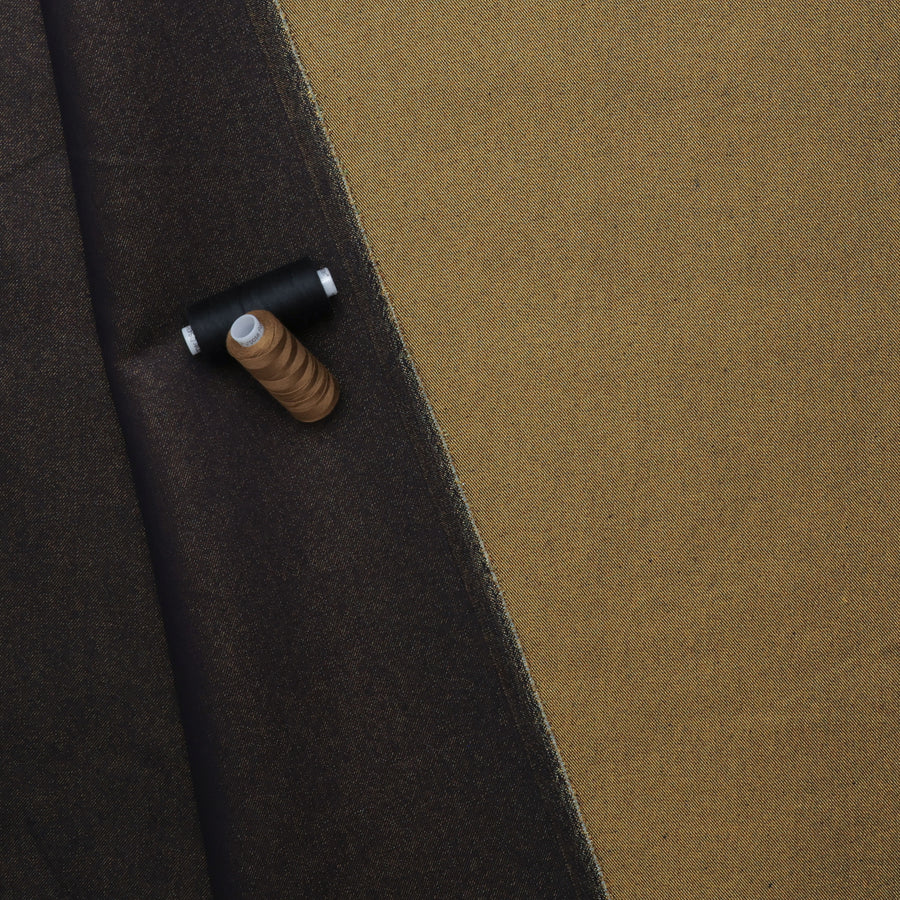 Cotton Blend - Metallic Denim - Black Gold