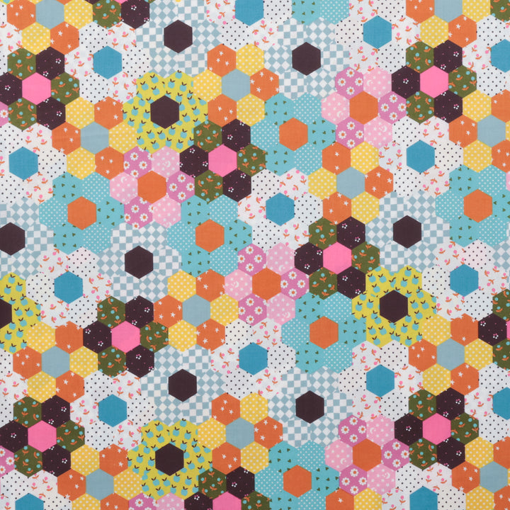 Ruby Star - Cotton - Catnap - Flower Garden - Turquoise