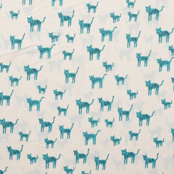 Ruby Star - Cotton - Catnap - Tiger Stripes - Turquoise