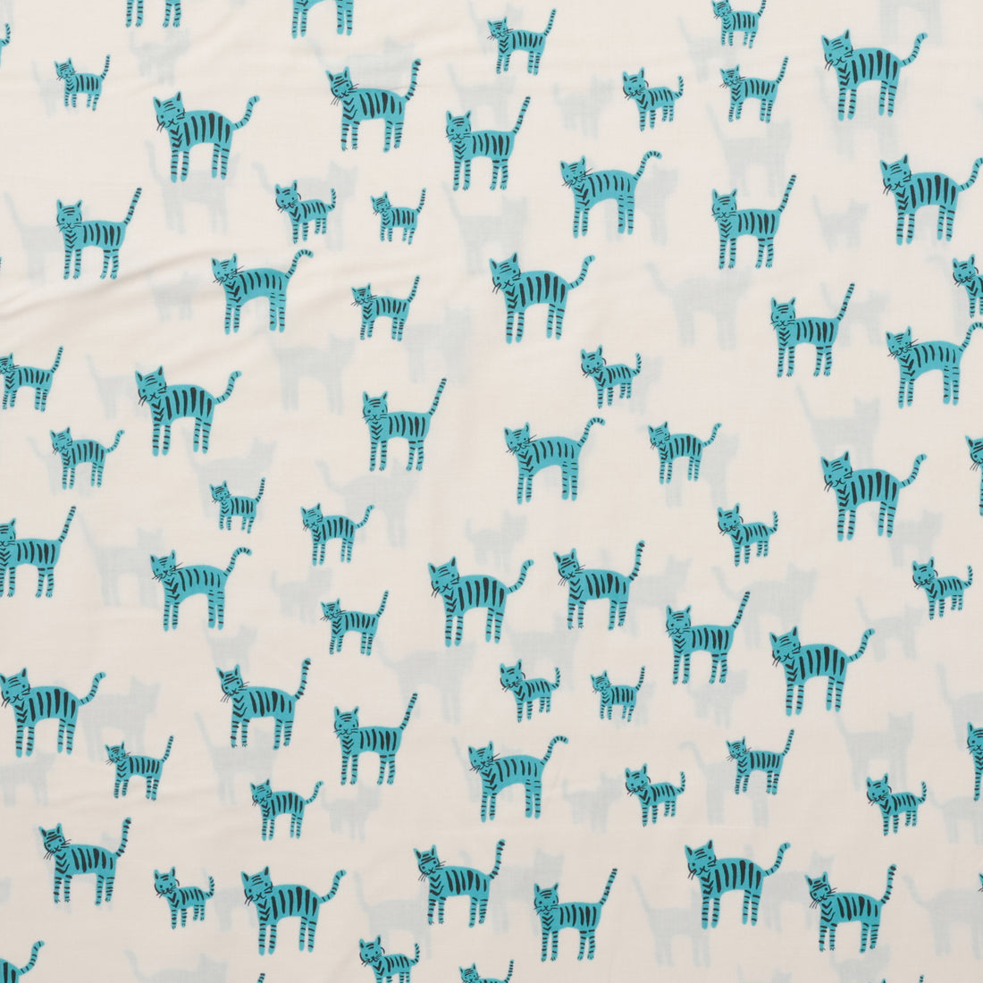 Ruby Star - Cotton - Catnap - Tiger Stripes - Turquoise