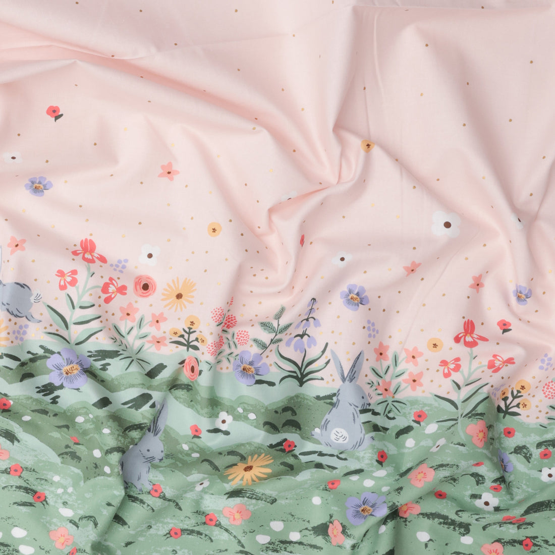 Rifle Paper Co - Cotton - Easter II - Spring Meadow - Pink Metallic