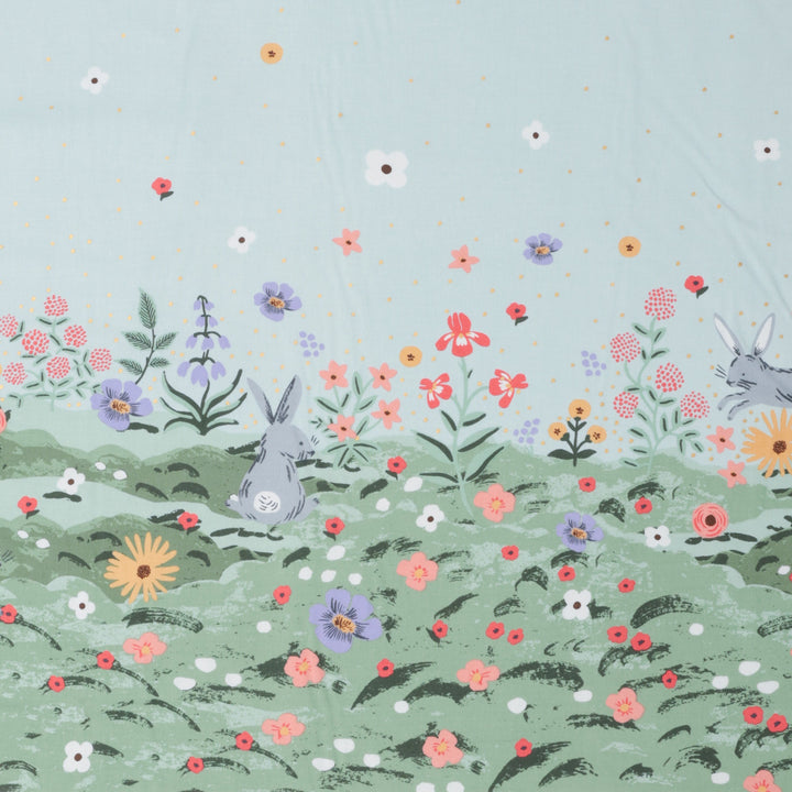 Rifle Paper Co - Cotton - Easter II - Spring Meadow - Green Metallic