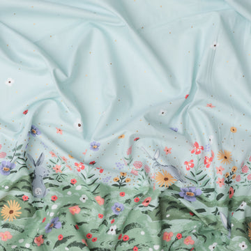 Rifle Paper Co - Cotton - Easter II - Spring Meadow - Green Metallic