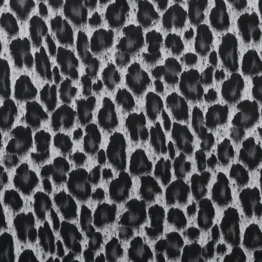 Wool Blend - Italian Coating - Cheetah - Black Grey