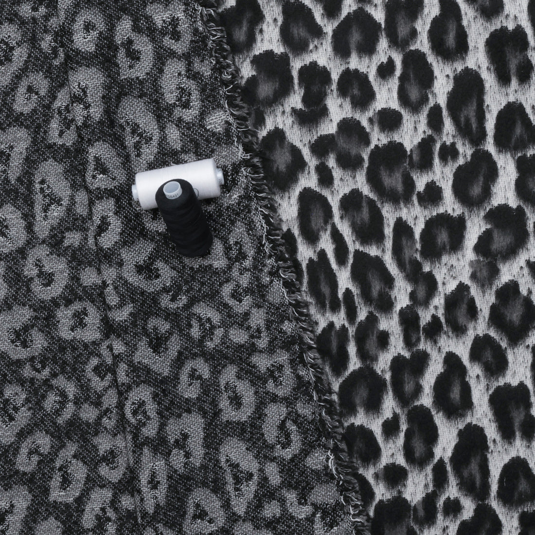 Wool Blend - Italian Coating - Cheetah - Black Grey